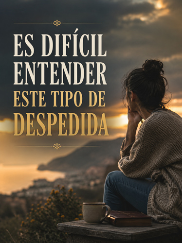 Mujer sentada en un banco contemplando el atardecer sobre el valle.