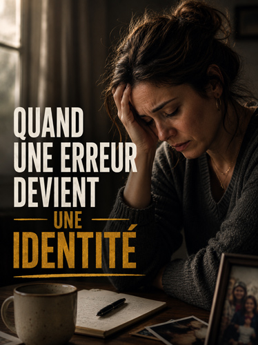 Femme stressée plongée dans ses pensées à un bureau, avec un bloc-notes et un stylo.