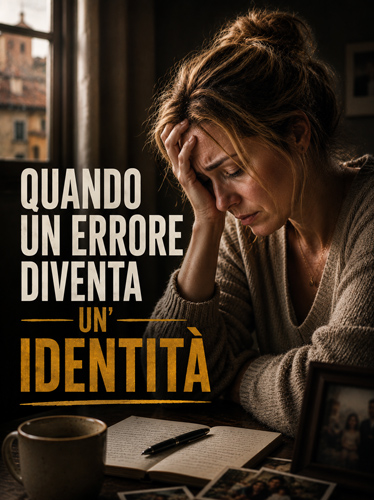 Donna stressata immersa nei pensieri a una scrivania, con blocco note e penna.