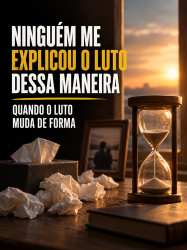 Uma ampulheta ao lado de uma pilha de lenços de papel usados.