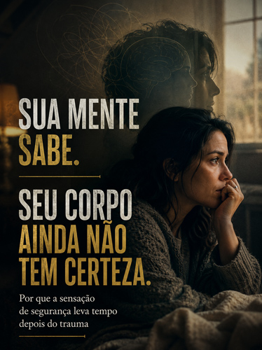 Mulher no sofá, pensando em círculos.