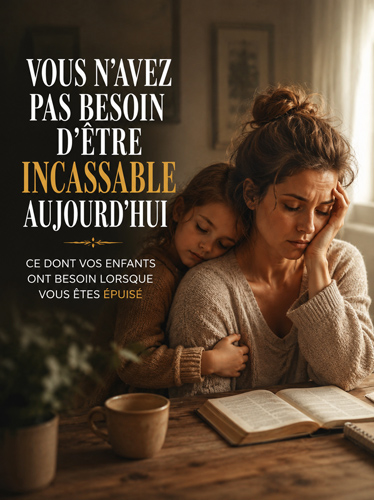 Une femme stressée assise à une table, tandis que sa fille l’enlace par derrière.