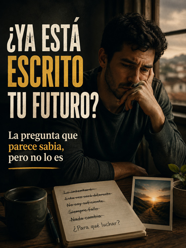 Hombre sentado a la mesa, estresado por el futuro.