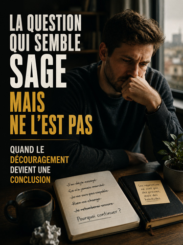 Homme assis à une table, inquiet pour l'avenir