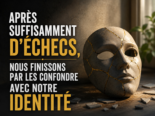 Masque facial qui se fissure, à côté de morceaux brisés