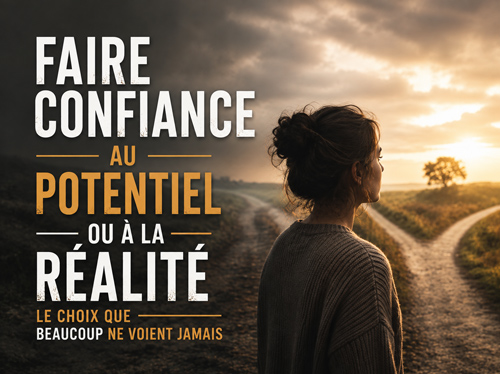 Une femme debout à un carrefour, hésitant sur la direction à prendre.