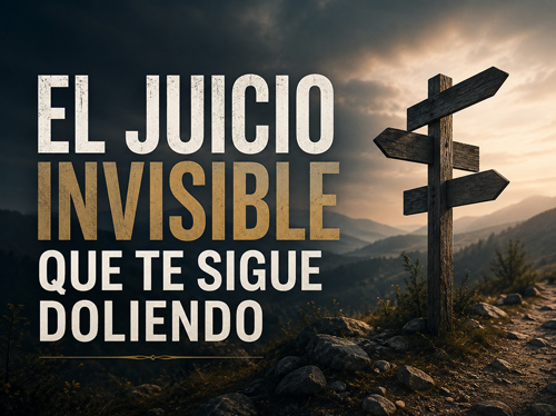 Señal de cruce de caminos en un sendero de montaña.