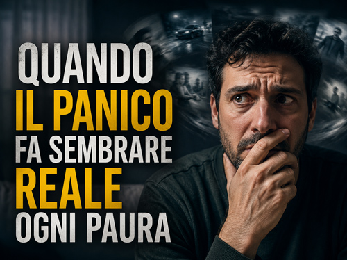 Uomo in preda al panico, sopraffatto dai pensieri
