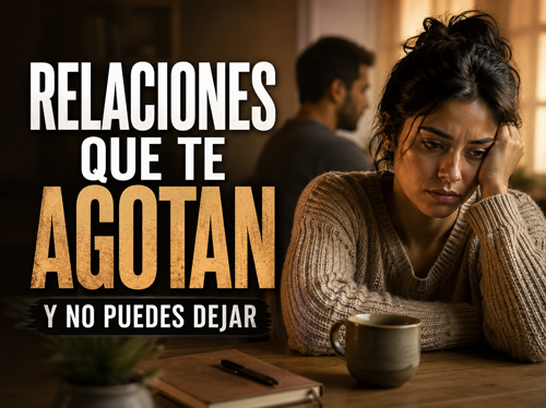 Mujer pensativa y frustrada en una mesa, con un hombre al fondo.