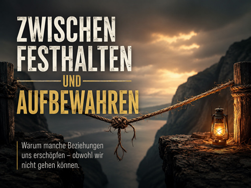Ein Seil mit einem Knoten in der Mitte, das über einer Schlucht hängt.