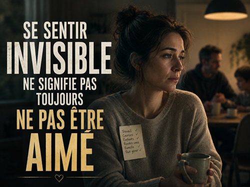 Une femme perdue dans ses pensées, loin de sa famille.