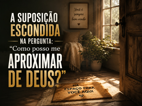 Um capacho de boas-vindas no chão, na entrada de uma casa.