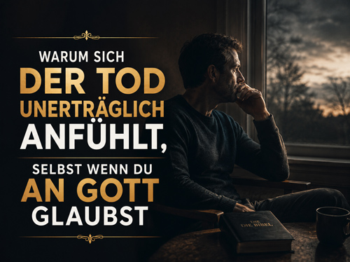 Ein Mann blickt gedankenverloren aus dem Fenster und versinkt in tiefen Gedanken.