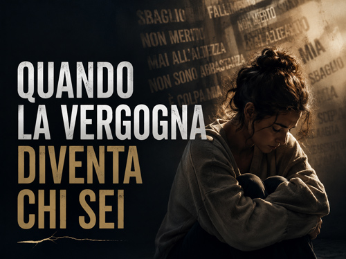 Donna seduta in preda alla vergogna